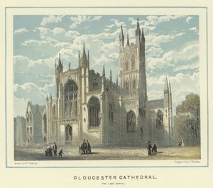Katedra w Gloucester, kaplica Lady (kolorowa litografia) autorstwa English School