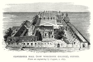 Gloucester Hall (obecnie Worcester College), Oxford (rycina) autorstwa English School