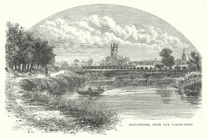 Gloucester od północnego zachodu (rycina) autorstwa English School