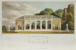 Konserwatorium gotyckie, 1832 (kolorowe grawerowanie) autorstwa English School