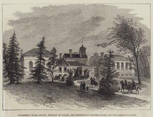 Dom rządowy, Ottawa, Dominium Kanady, rezydencja księżniczki Louise i markiza Lorne (rycina) autorstwa English School