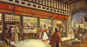 Grainger Market Hall Bazaar Newcastle, nadal istnieje w swojej pierwotnej formie, 1895 autorstwa English School
