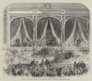 Wielki Koncert w ostatnią sobotę w Crystal Palace, Royal Box (grawerowanie) autorstwa English School