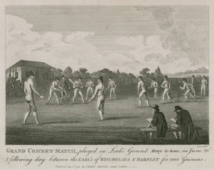 Wielki mecz krykieta rozegrany w Lords Ground, Marylebone, Londyn autorstwa English School