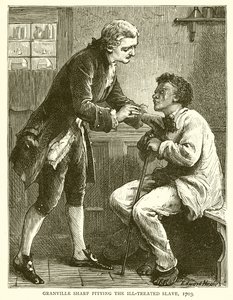 Granville Sharp żałujący źle traktowanego niewolnika, 1703 autorstwa English School