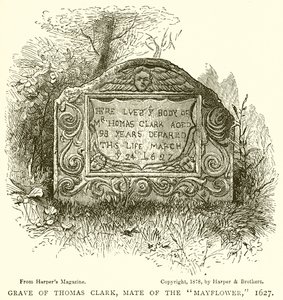 Grób Thomas Clark, Mate of Mayflower, 1627 autorstwa English School