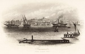 Gravesend z Tilbury Fort autorstwa English School