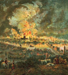 Wielki pożar Londynu (1666) autorstwa English School