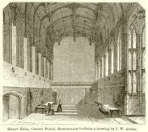 Wielka Sala, Crosby Place, Bishopsgate autorstwa English School