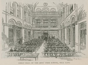 Wielka Sala Wolnej Szkoły Żydów, Bell Lane, Londyn autorstwa English School
