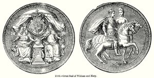 Wielka pieczęć Williama i Marii (grawerunek) autorstwa English School