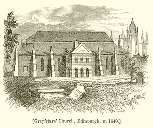 Greyfriars Church, Edynburg, 1640 autorstwa English School