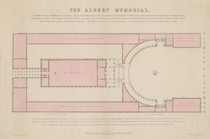 Plan podstawy Albert Memorial, zaproponowany w Burlington House autorstwa English School