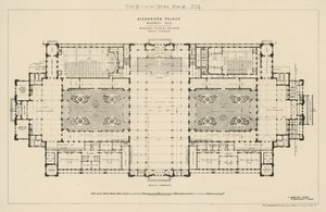 Plan parteru północnego tarasu Pałacu Aleksandry autorstwa English School