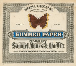 Gumowany papier, wyprodukowany przez Samuel Jones & Co Ltd, Londyn autorstwa English School