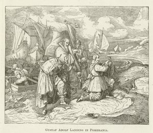 Gustaf Adolf Lądowanie na Pomorzu autorstwa English School