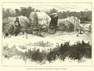 Obóz cygański na Mitcham Common, Surrey autorstwa English School