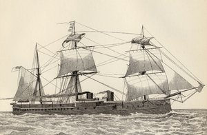 HMS Alexandra, z "The National Encyclopaedia", wydanej przez Williama Mackenzie, Londyn, koniec XIX wieku autorstwa English School