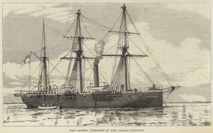 HMS Condor, dowodzony przez Lorda Charlesa Beresforda (rycina) autorstwa English School