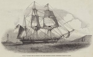 HMS „Plover”, wysłany w poszukiwaniu arktycznej wyprawy Sir Johna Franklina (rycina) autorstwa English School