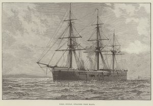 HMS Sultan, osierocony w pobliżu Malty (grawerowanie) autorstwa English School