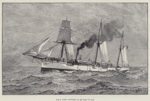 HMS Wasp, przypuszczalnie zaginął na morzu (rycina) autorstwa English School