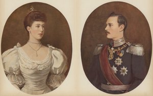 HRH Wielka Księżna Hesji, HRH Wielki Książę Hesji (kolorowa litografia) autorstwa English School