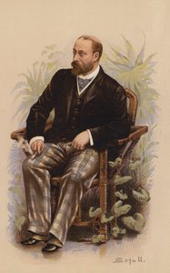 JKW Książę Walii, przyszły król Edward VII (kolorowa litografia) autorstwa English School