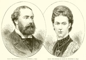J.Ś. książę Walii (ur. 9 listopada 1841). J.Ś. księżna Walii (ur. 1 grudnia 1844) autorstwa English School