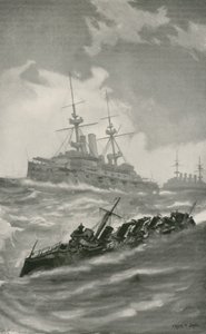 H. M. S. Mars, Terrible i Dragon Cruising po kanale La Manche autorstwa English School