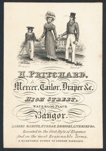 H Pritchard, mercer, krawiec i draper, karta handlowa autorstwa English School