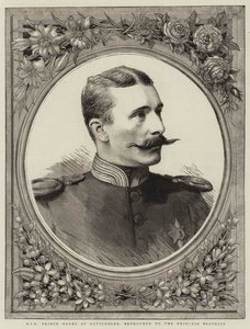 H S H Książę Henryk z Battenberg, Zaręczony z księżniczką Beatrice (rycina) autorstwa English School