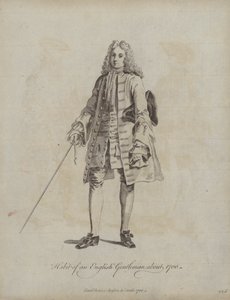 Zwyczaj angielskiego dżentelmena około 1700 roku (rycina) autorstwa English School