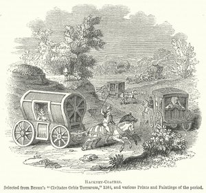 Hackney-Coaches (grawerunek) autorstwa English School
