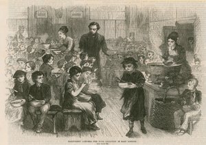 Obiady za półpensy dla biednych dzieci we wschodnim Londynie autorstwa English School