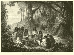 Zatrzymanie Indian na progu lasu autorstwa English School