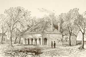 Hanover Court House, Wirginia (litho) autorstwa English School
