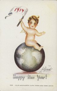 Kartka Szczęśliwego Nowego Roku, 1914 autorstwa English School