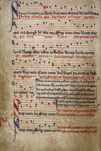 Harl 978 fol.11v Sumer is icumen in, z Letniego Kanonu (Reading Rota) (welum) autorstwa English School