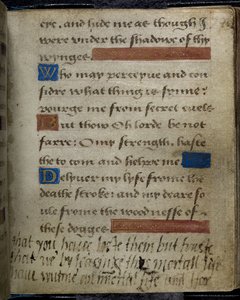 Harley 2342 f.79 Inskrypcja napisana na marginesie przez Lady Jane Grey do jej Ojca, księcia Suffolk, z Modlitewnika Lady Jane Grey (wellum) autorstwa English School