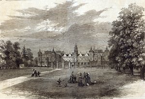 Hatfield House, siedziba markiza Salisbury, z „The Illustrated London News”, 11 lipca 1874 (rycina) autorstwa English School