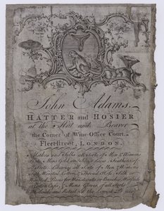 Kapelusznicy, John Adams, karta handlowa autorstwa English School