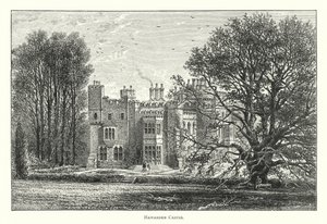 Zamek Hawarden (grawerowanie) autorstwa English School