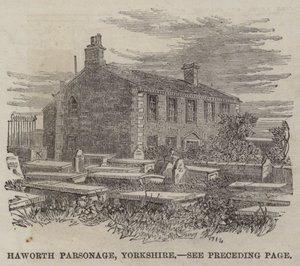 Parsonage Haworth, Yorkshire (grawerowanie) autorstwa English School