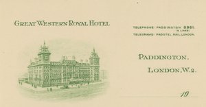 Papier firmowy z Great Western Royal Hotel autorstwa English School