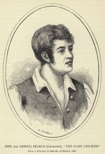Kura (lub Henry) Pearce, Champion, The Game Chicken, Z rysunku Reevesa, Bristol, 1805 autorstwa English School