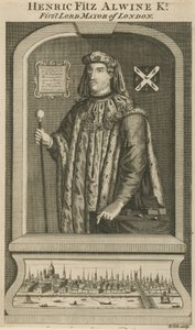 Henric Fitz Alwine, pierwszy burmistrz Londynu autorstwa English School