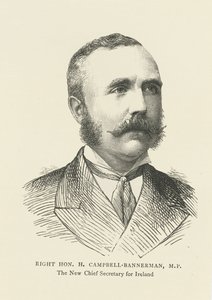 Henry Campbell-Bannerman jako sekretarz generalny Irlandii (Grawerowanie) autorstwa English School
