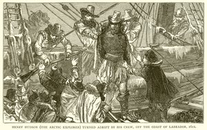 Henry Hudson (odkrywca Arktyki) dryfował przez swoją załogę u wybrzeży Labradora, 1611 autorstwa English School