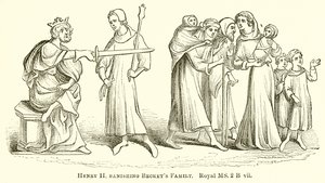 Henryk II wygnał rodzinę Beckets autorstwa English School